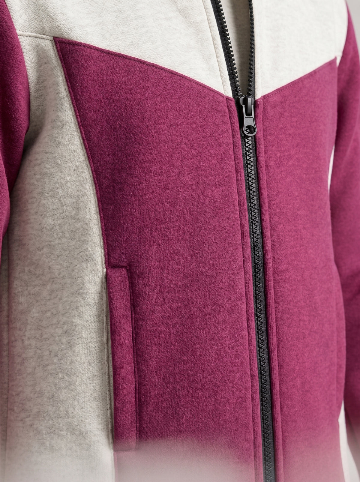 Warm Winter Color-Blocked Full-Zip Fleece Jacket